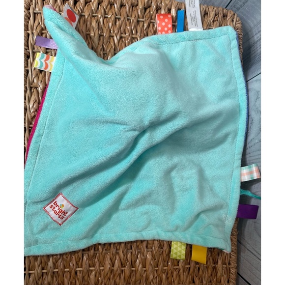 Bright Starts Elephant Taggies Lovey Security Blanket Blankie Fleece Plush - Picture 4 of 6